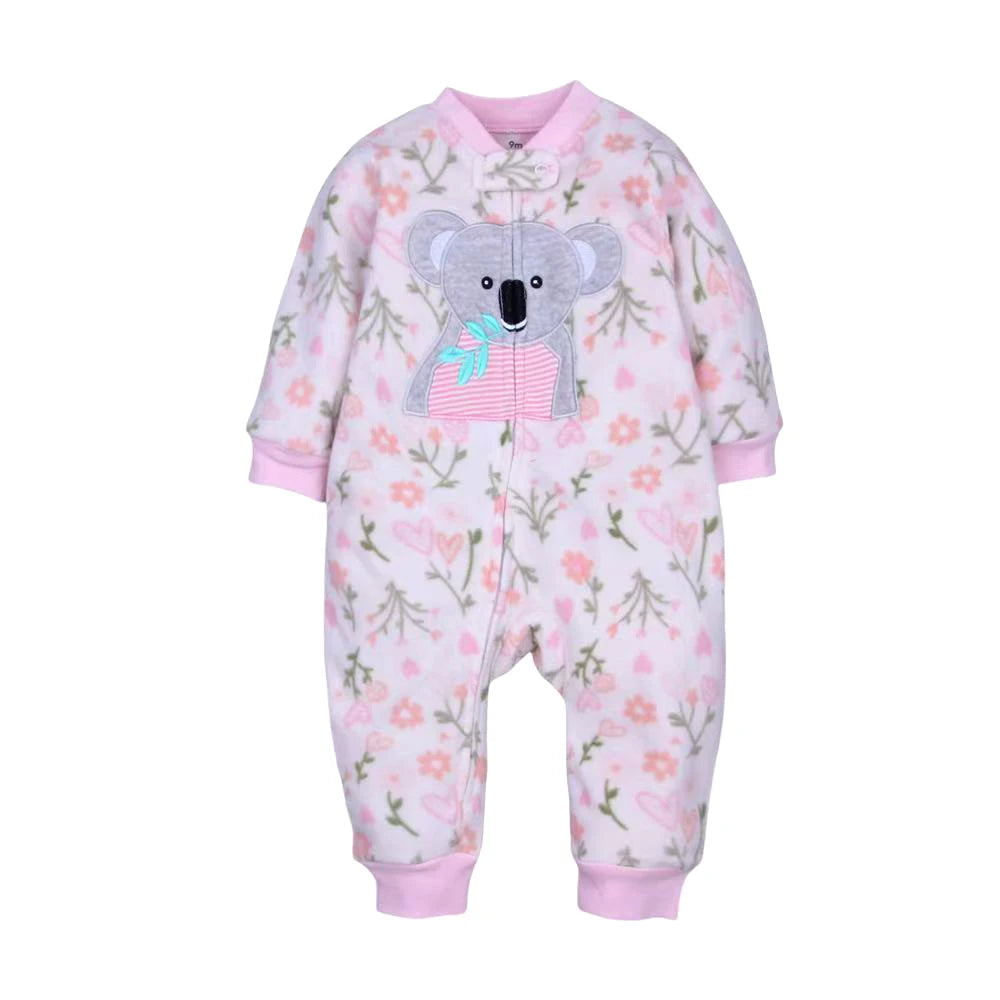 Spring Autumn Baby Boy Rompers Zipper Fleece Warm Pajamas Newborn Outfit Dinosaur Jumpsuit Infants Boy Clothing 9 -24 Months