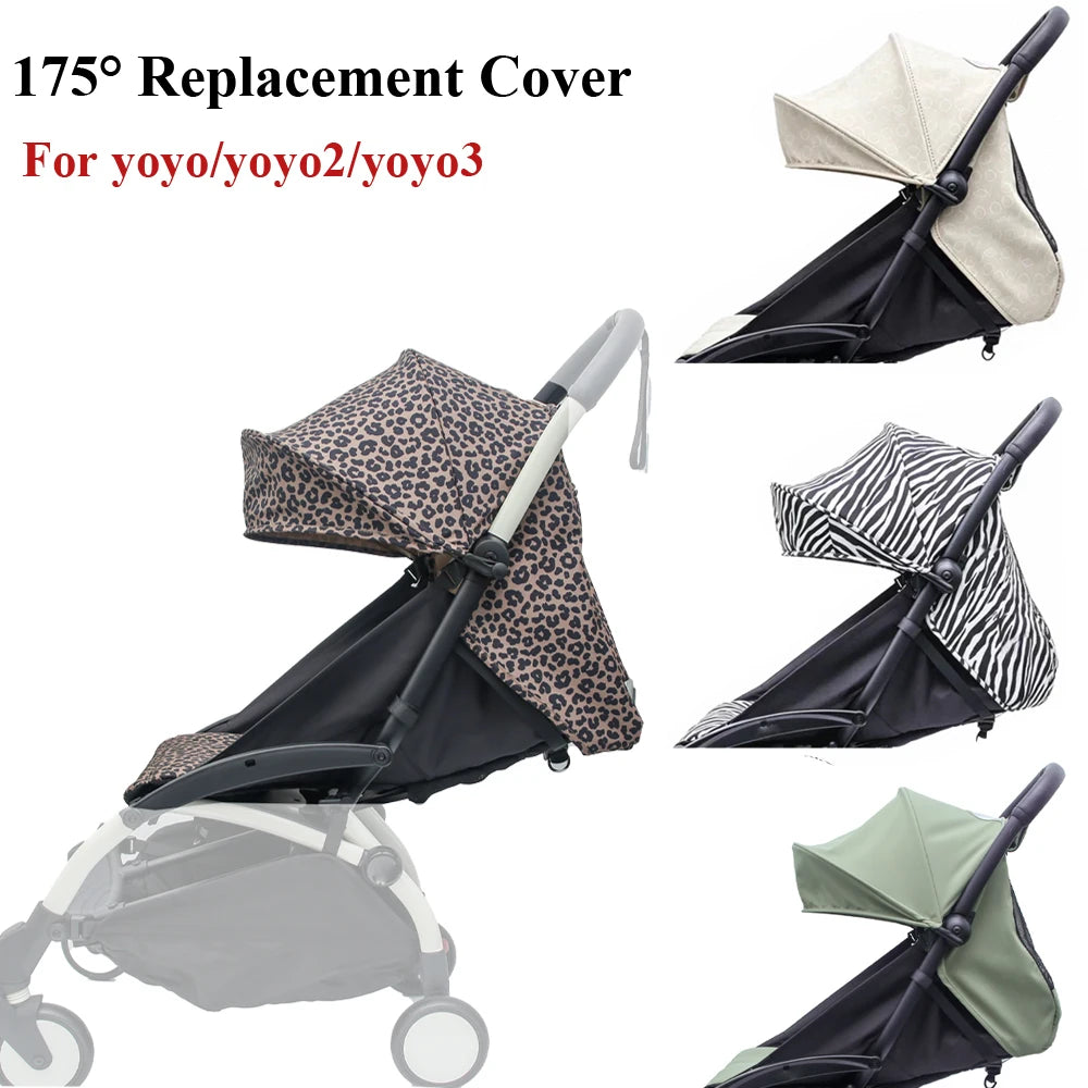 3Pcs /Set 175° Strollers Accessories Sunshade Covers Seat Cushion With Breathable Mesh Canopy Seat Liner Fit YOYO+/YOYO2/YOYO3