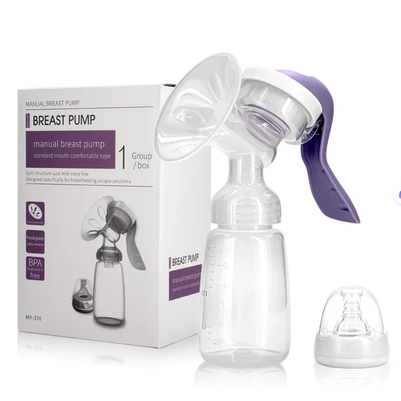 Portable Manual Breast Pump with Painless Breast Soak Silicone Flange 150ml 3 Level Adjustable Pressure Breastfeeding Pumps