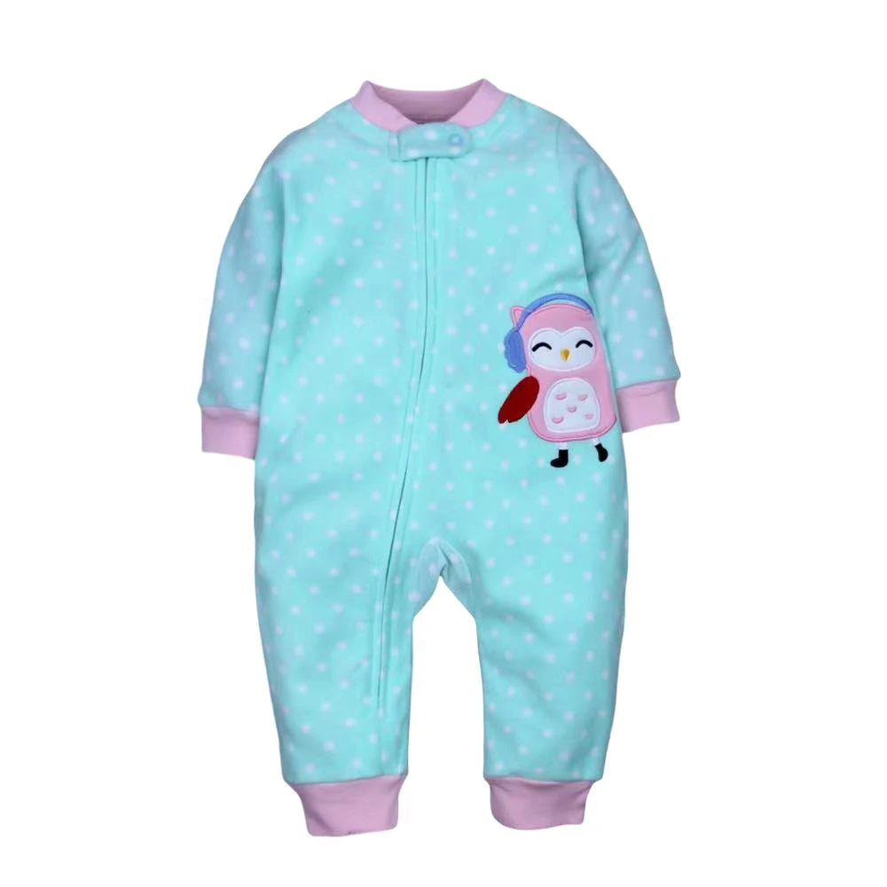 Spring Autumn Baby Boy Rompers Zipper Fleece Warm Pajamas Newborn Outfit Dinosaur Jumpsuit Infants Boy Clothing 9 -24 Months