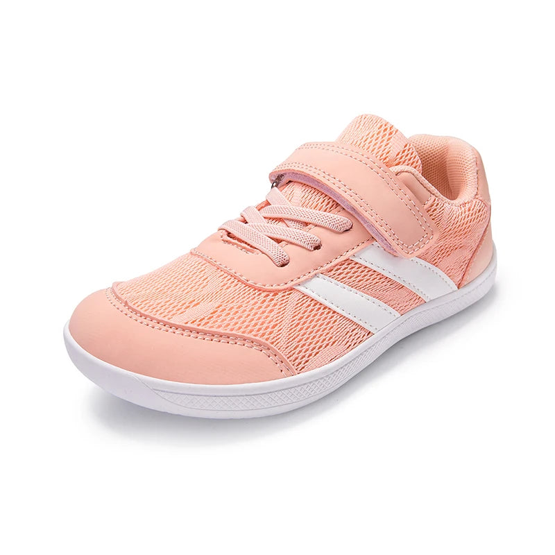 Children's Breathable Mesh Sneakers, Wide Last Zero Restraint Shoes for Natural Barefoot Feeling, Healthy Foot Development