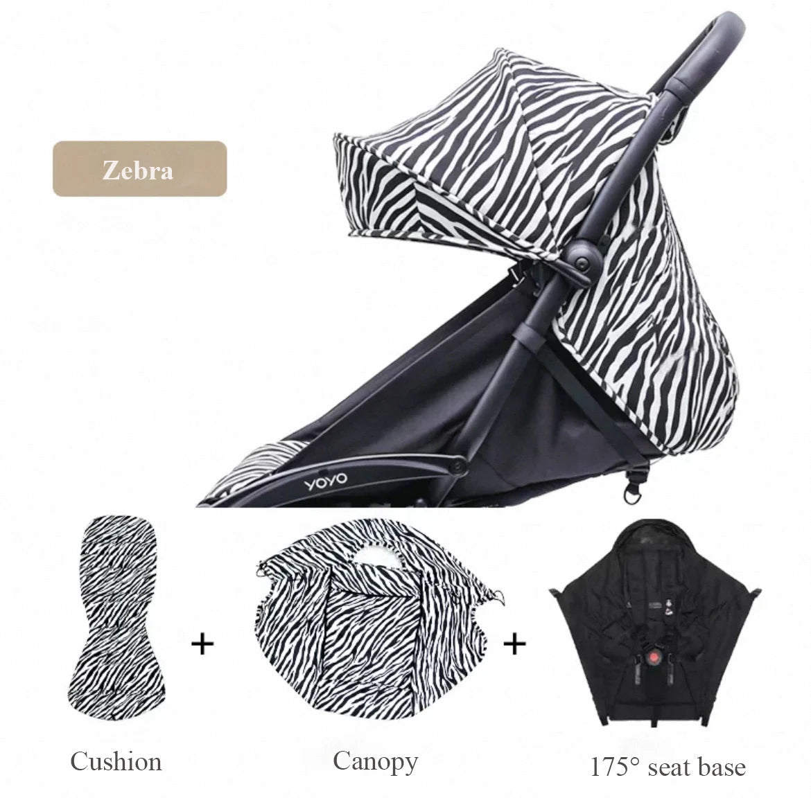3Pcs /Set 175° Strollers Accessories Sunshade Covers Seat Cushion With Breathable Mesh Canopy Seat Liner Fit YOYO+/YOYO2/YOYO3