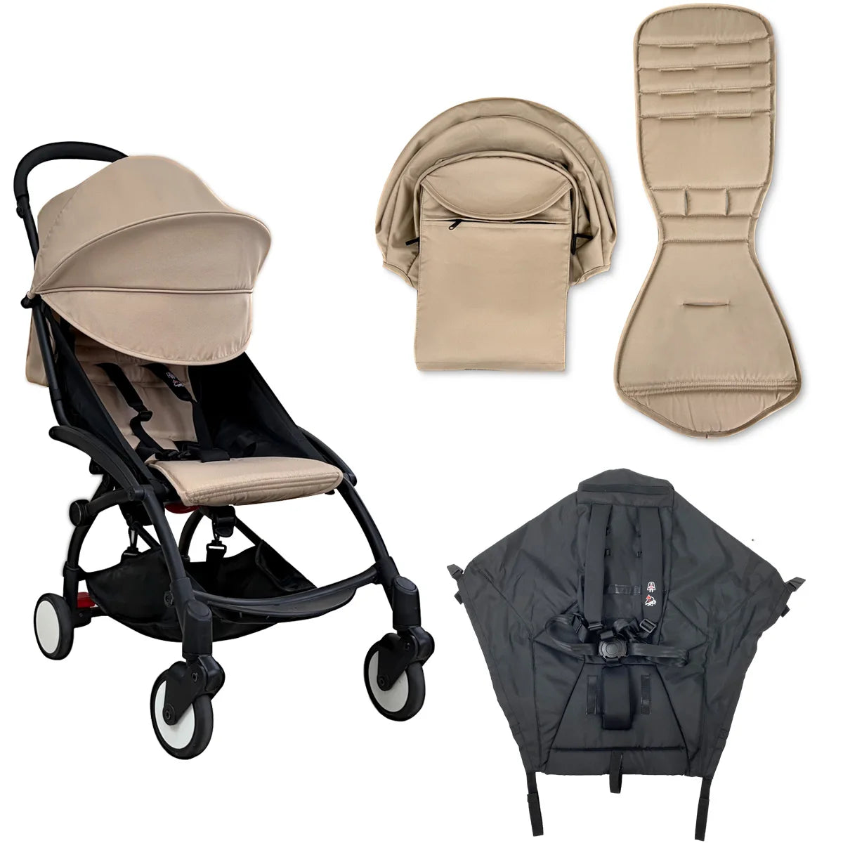 3pcs/set 175 Canopy Cover Seat Cushion Compatible With Babyzen YOYO Cover Seat Mattress With Zipper Pocket Stroller Accessories