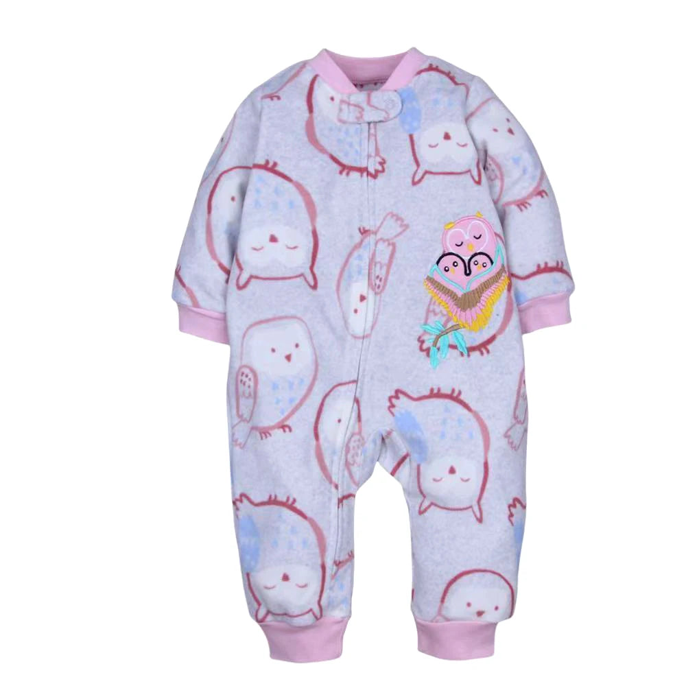 Spring Autumn Baby Boy Rompers Zipper Fleece Warm Pajamas Newborn Outfit Dinosaur Jumpsuit Infants Boy Clothing 9 -24 Months
