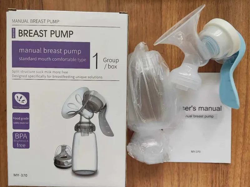 Portable Manual Breast Pump with Painless Breast Soak Silicone Flange 150ml 3 Level Adjustable Pressure Breastfeeding Pumps
